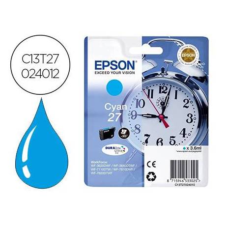 Cartucho Epson 27 color Cian C13T27024012