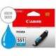 Cartucho Canon CLI-551 Pixma Cian 6509B001