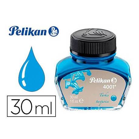 TINTA ESTILOGRAFICA PELIKAN 4001 COLOR TURQUESA FRASCO 30 ML