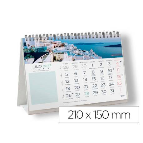CALENDARIO ESPIRAL TRIANGULAR MARCA LIDERPAPEL DE SOBREMESA IMAGENES CIUDADES 2027 210X150 MM PAPEL 128 G CON