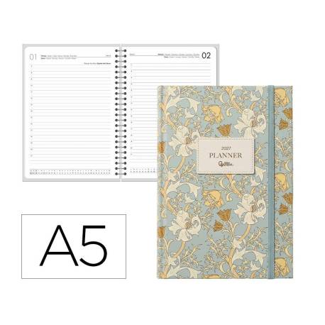 AGENDA OFICINA MARCA LIDERPAPEL 2027 ENCUADERNADA FANTASY ELEGANT DIA PAGINA A5 BILINGUE 70G PAPEL FSC DESIGN