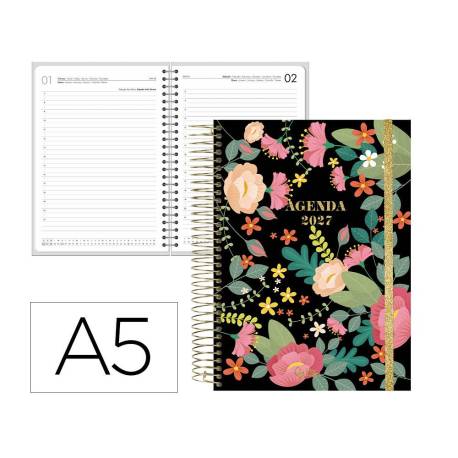 AGENDA OFICINA MARCA LIDERPAPEL 2027 ESPIRAL FANTASY DIA PAGINA A5 BILINGUE 70G PAPEL FSC DESIGN 3