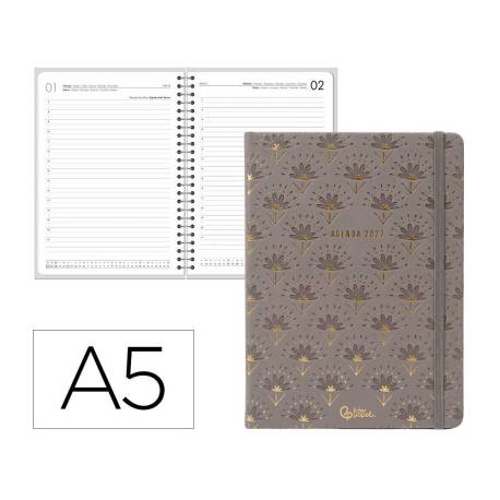 AGENDA OFICINA MARCA LIDERPAPEL 2027 ENCUADERNADA ELEGANT 27 DIA PAGINA A5 BILINGUE 70G PAPEL FSC DESIGN 4