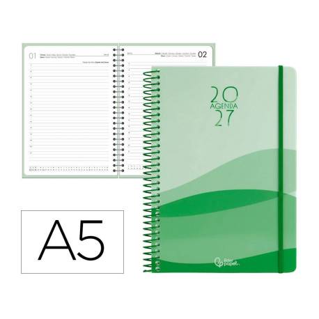 AGENDA OFICINA MARCA LIDERPAPEL 2027 ESPIRAL GAZI DIA PAGINA A5 BILINGUE 70G PAPEL FSC DESIGN 4
