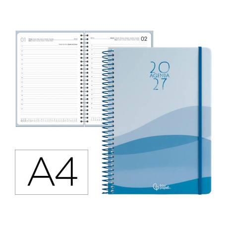 AGENDA OFICINA MARCA LIDERPAPEL 2027 ESPIRAL GAZI DIA PAGINA A4 BILINGUE 70G PAPEL FSC DESIGN 3