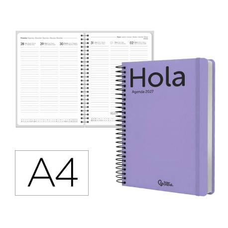AGENDA OFICINA MARCA LIDERPAPEL 2027 ESPIRAL CLASSIC SEMANA VISTA A4 BILINGUE 70G PAPEL FSC DESIGN 5