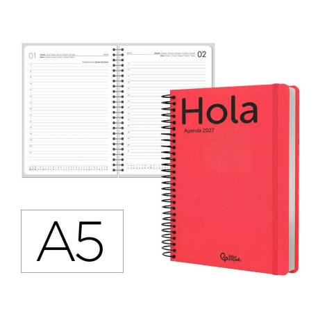 AGENDA OFICINA MARCA LIDERPAPEL 2027 ESPIRAL CLASSIC DIA PAGINA A5 BILINGUE 70G PAPEL FSC DESIGN 3