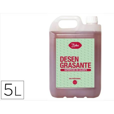 LIMPIADOR DESENGRASANTE MARCA ZORKA SUPERFICIES EN CALIENTE GARRAFA 5 LITROS