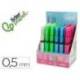 PORTAMINAS MARCA LIDERPAPEL COLECCION 2 CON FUELLE Y GOMA CON ACABADO SOFT TOUCH 0,5 MM 4 COLORES SURTIDOS