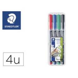 Rotulador Retroproyección Permanente Staedtler Lumocolor 317 4 Colores Surtidos Punta Superfina Redonda