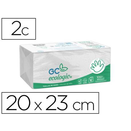 Toalla de papel mano engarzada ecologica xtrasec 20x23 cm 2 capas paquete con 196 unidades.