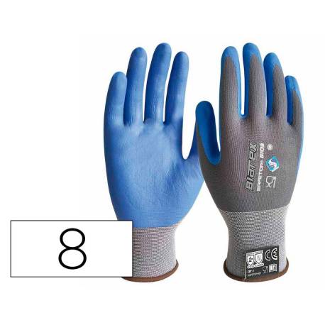 GUANTES DE NITRILO MARCA SAFETOP BIATEX ALIMENTARIO Y ANTICALORICO COLOR AZUL TALLA 8