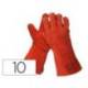 GUANTES DE SOLDADOR MARCA SAFETOP ESSEN 35 CM COLOR ROJO TALLA 10