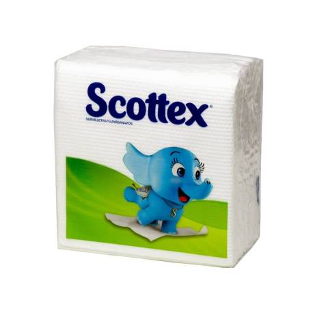 SERVILLETA MARCA SCOTTEX ORIGINAL 1 CAPA COLOR BLANCO 30X30 CM PAQUETE DE 64 UNIDADES