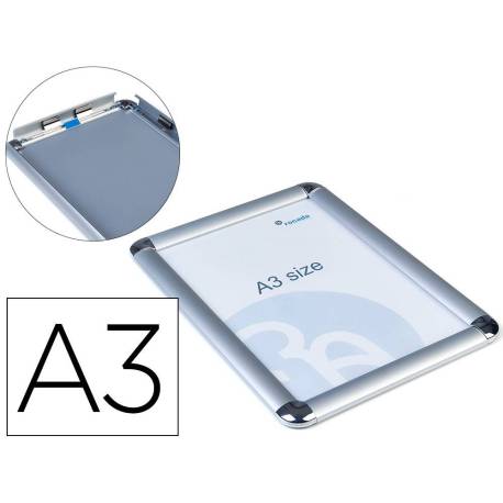 MARCO PORTA ANUNCIOS MARCA ROCADA CLIP DIN A3 MARCO DE ALUMINIO ANODIZADO 29,7X42 CM