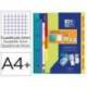 CARPETA CON RECAMBIO MARCA OXFORD EBINDER L&G VIVOS DIN A4+ 4 ANILLAS 35 MM RECAMBIO 80 H CUADRO 5 MM + JUEGO 5