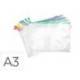 BOLSA MULTIUSOS MARCA TARIFOLD ZIPPER CON CREMALLERA DIN A3 PACK DE 8 UNIDADES COLORES SURTIDOS