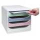 FICHERO CAJONES DE SOBREMESA MARCA EXACOMPTA AUTENTIK DIN A4+ PLASTICO RECICLADO 4 CAJONES COLORES SURTIDOS