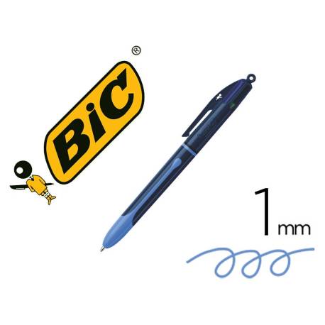 BOLIGRAFO MARCA BIC CUATRO COLORES SMOOTH DROP COLOR AZUL