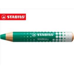 LAPIZ MARCADOR EN SECO MARCA STABILO MARKDRY PARA PIZARRA BLANCA COLOR VERDE CAJA DE 5 UNIDADES
