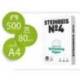 PAPEL FOTOCOPIADORA MARCA STEINBEIS N.4 100% RECICLADO DIN A4 80 GRAMOS PAQUETE DE 500 HOJAS