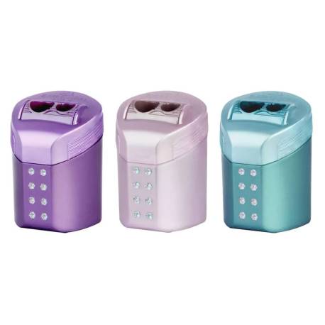 SACAPUNTAS MARCA FABER CASTELL DOBLE ROLL ON SPARKLE EN BLISTER