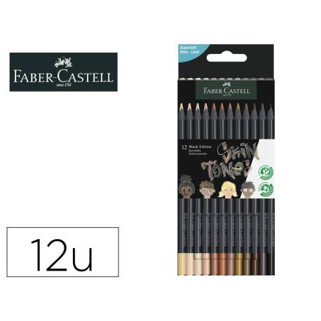 LAPICES DE COLORES MARCA FABER CASTELL BLACK EDICION TONOS DE PIEL CAJA DE 12 UNIDADES COLORES SURTIDOS