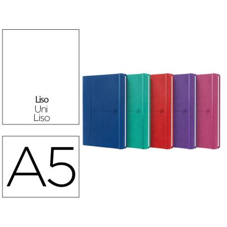 CUADERNO MARCA OXFORD COSIDA TAPA EXTRADURA DIN A5 80 HOJAS LISO COLORES VIVOS SURTIDOS