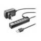 HUB MARCA NGS TINY 7 PUERTOS CON ADAPTADOR CORRIENTE USB 2.0
