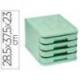FICHERO CAJONES DE SOBREMESA FAIBO PLASTICO 100% RECICLABLE 4 CAJONES COLOR VERDE PASTEL 28,5X37,5X23 CM