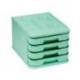 FICHERO CAJONES DE SOBREMESA FAIBO PLASTICO 100% RECICLABLE 4 CAJONES COLOR VERDE PASTEL 28,5X37,5X23 CM