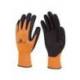 GUANTES DELTAPLUS POLIESTER IMPREGANDO LATEX PALMA Y DEDOS COLOR NARANJA FLUOR/NEGRO TALLA 10