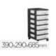 CAJONERA ARCHIVO 2000 6 CAJONES TRANSPARENTE CARCASA COLOR NEGRA 6 LITROS CON RUEDAS 390X290X685 MM
