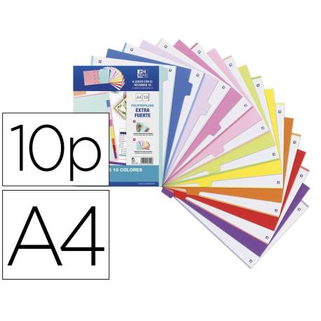SEPARADORES DE PLASTICO MARCA OXFORD POLIPROPILENO 500 MC JUEGO DE 10 SEPARADORES