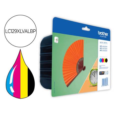 Ink-jet brother lc-129xl mfc-j6520dw/ mfc-j6720dw / mfc-j6920dw pack negro amarillo magenta cian 1200.