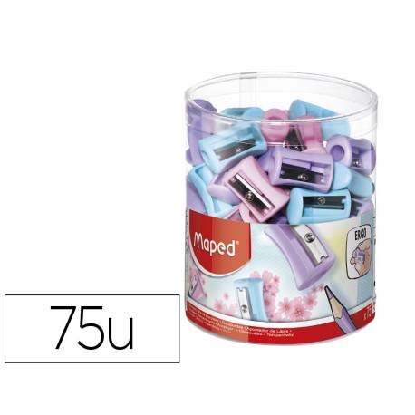SACAPUNTAS PLASTICO MAPED VIVO 1 USO COLORES SURTIDOS PASTEL