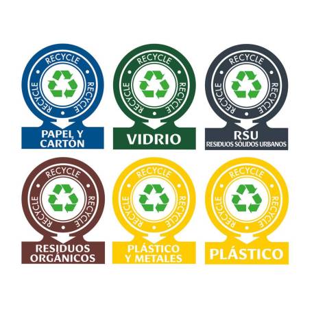 ETIQUETAS ADHESIVAS AVERY RESIDUOS 141X110 MM PACK DE 6 UNIDADES SURTIDAS