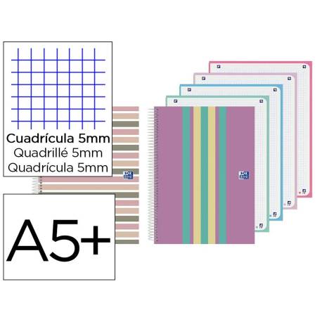 CUADERNO ESPIRAL MARCA OXFORD EUROPEANBOOK 4 TAPA EXTRADURA DIN A5+ 120 HOJAS CUADRO 5 MM