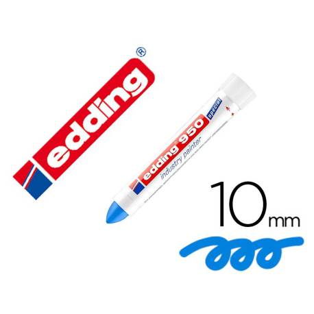 MARCADOR EDDING PERMANENTE 950 PASTA OPACA COLOR AZUL PUNTA REDONDA 10 MM PARA SUPERFICIES OXIDADAS/RUGOSAS