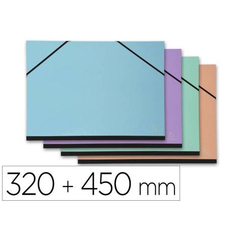 CARPETA DIBUJO MARCA EXACOMPTA AQUAREL 320X450 MM CON GOMAS COLORES PASTEL SURTIDOS NO SE PUEDEN ELEGIR