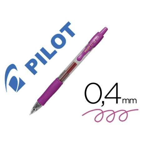 BOLIGRAFO PILOT G-2 COLOR ROSA TINTA GEL RETRACTIL SUJECION DE CAUCHO