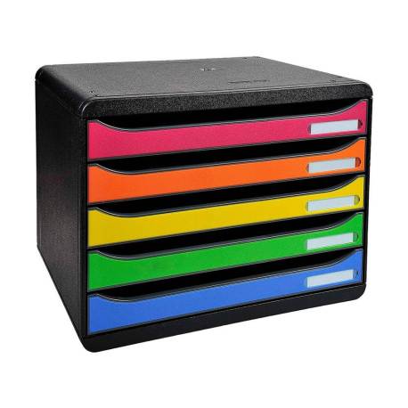 Fichero cajones sobremesa Exacompta Big-Box plus Iderama Arlequin con 5 cajones apaisado multicolores