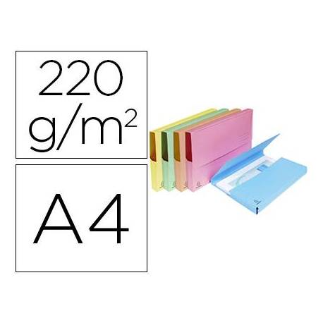 Subcarpeta Cartulina Lustrada A4 Exacompta con bolsa Colores Surtidos 220 gr 50 unidades