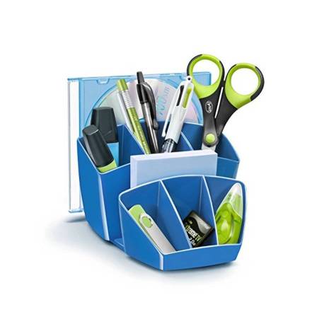 Organizador sobremesa CEP 143x158x93 mm 8 Compartimentos Plástico Azul