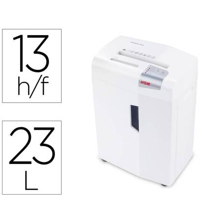 Destructora de Documentos HSM Shredstar X13 Corte en partículas 13 Hojas 23L Nivel seguridad P-4 Blanco