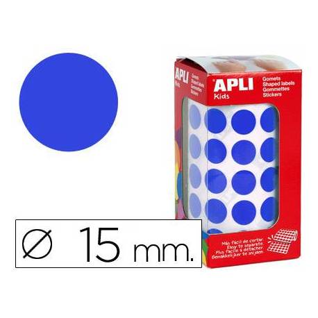 Gomets Apli circulares azules 15mm