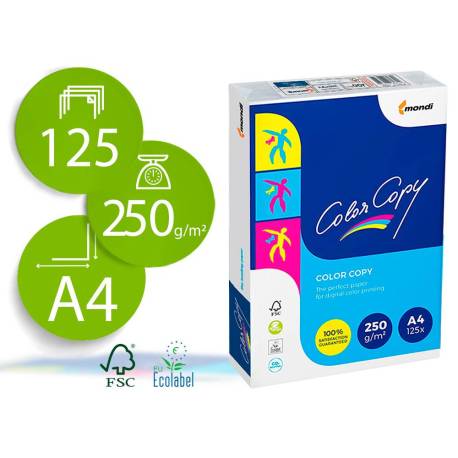 125 Hojas Papel multifuncion Mondi Color Copy A4 250 gr/m2 Satinado