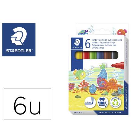 Rotulador Staedtler Jumbo Noris Club Punta Fina Caja de 6 Rotuladores