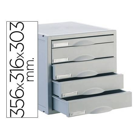Modulo 5 cajones sobremesa Archivo 2000 gris