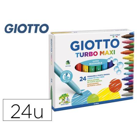 Rotulador Giotto Turbo Maxi Punta Gruesa Lavable Caja de 24 rotuladores
